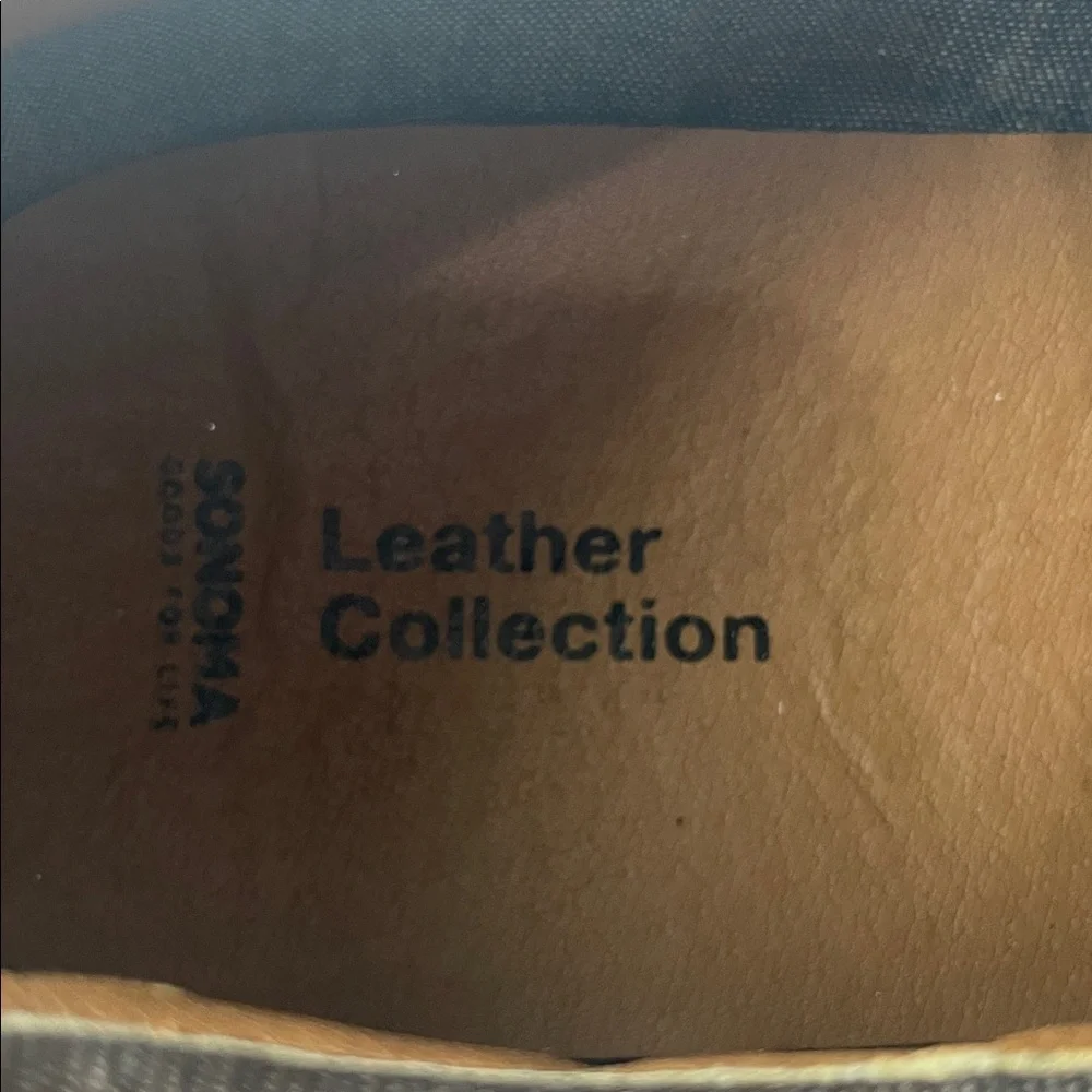 Sonoma Brown Leather Cap-Toe Dress Shoes